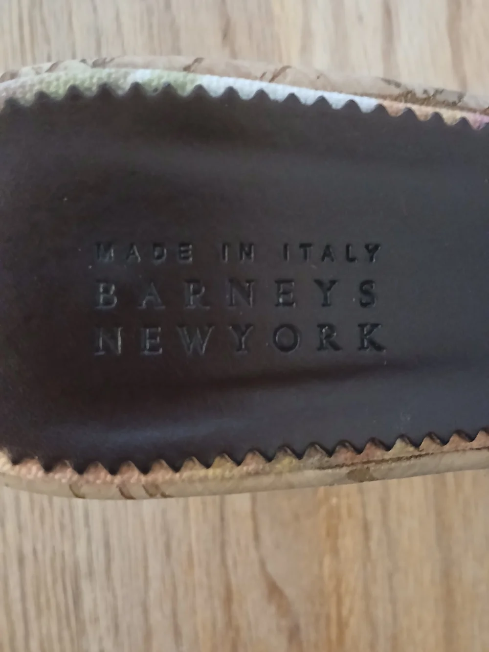 Vintage Barneys New York Leather Cork Wedges Made In Italy 40